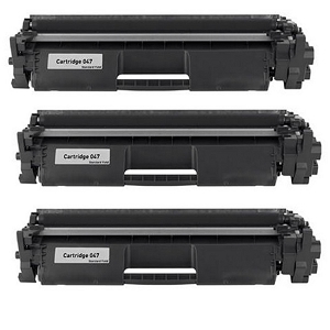 Compatible 3 Pack Canon 047 2164C001AA  Black  Toner Cartridge ImageClass LBP112, LBP113, MF110,  MF112, MF113